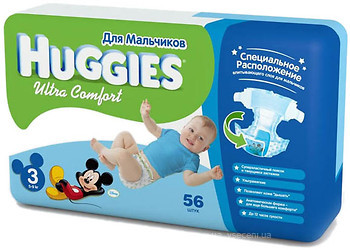 Фото Huggies Ultra Comfort 3 для мальчиков (56 шт)