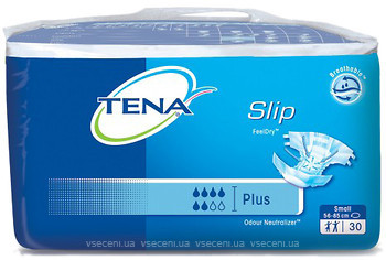Фото Tena Подгузники для взрослых Slip Plus Small (56-85 см) 30 шт