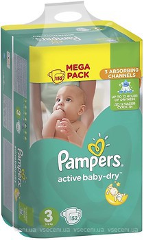 Фото Pampers Active Baby-Dry Midi 3 (152 шт)