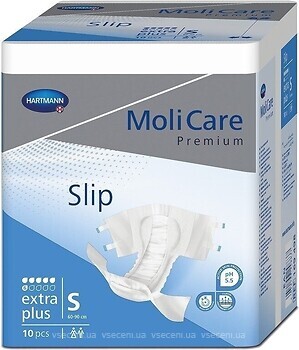 Фото MoliCare Подгузники для взрослых Premium Slip Extra Plus S (60-90 см) 10 шт