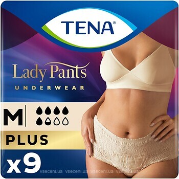 Фото Tena Подгузники-трусы для взрослых Lady Slim Pants Plus Medium Creme (75-105 см) 9 шт