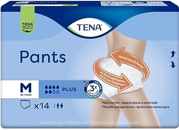 Фото Tena Подгузники-трусы для взрослых Pants Plus Medium (80-110 см) 14 шт