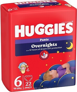 Фото Huggies Overnights Pants 6 (15-25 кг) 22 шт