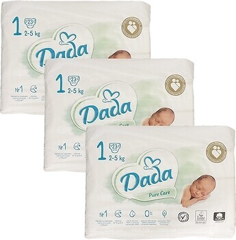 Фото Dada Pure Care Newborn 1 (2-5 кг) 69 шт