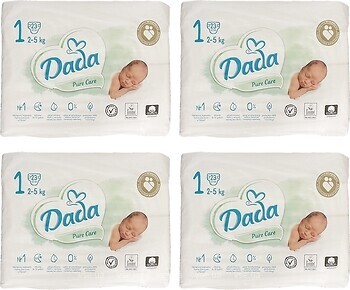Фото Dada Pure Care Newborn 1 (2-5 кг) 92 шт