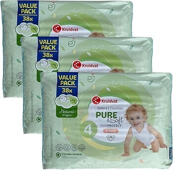 Фото Kruidvat Pure & Soft Maxi 4 (8-14 кг) 114 шт