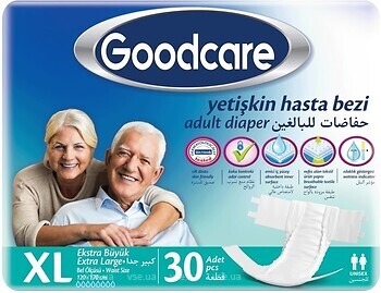 Фото Goodcare Подгузники для взрослых 4 Extra Large (30 шт)