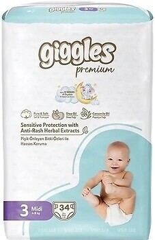 Фото Giggles Premium Midi 3 (34 шт)