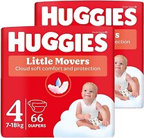 Фото Huggies Little Movers 4 (7-18 кг) 2x 66 шт