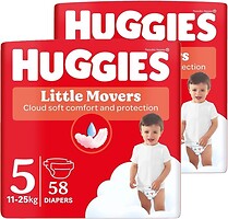 Фото Huggies Little Movers 5 (11-25 кг) 2x 58 шт