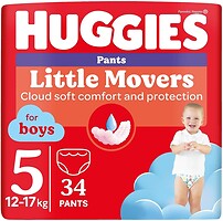 Фото Huggies Little Movers Pants 5 для мальчиков (12-17 кг) 34 шт