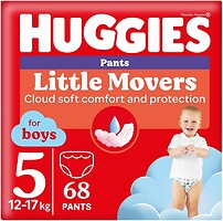 Фото Huggies Little Movers Pants 5 для мальчиков (12-17 кг) 68 шт