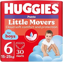 Фото Huggies Little Movers Pants 6 для мальчиков (15-25 кг) 30 шт