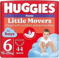 Фото Huggies Little Movers Pants 6 для мальчиков (15-25 кг) 44 шт