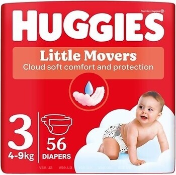 Фото Huggies Little Movers Jumbo 3 (4-9 кг) 56 шт