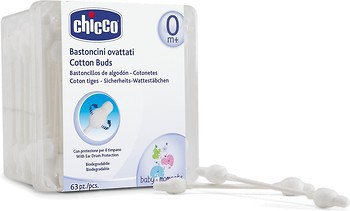 Фото Chicco Ватные палочки детские с ограничителем 63 шт (64716.30)