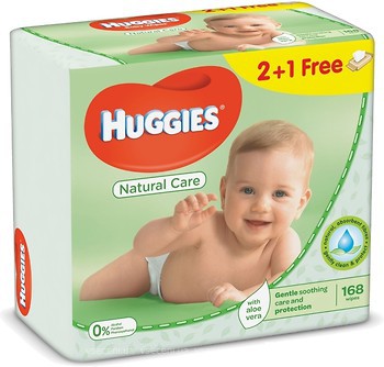 Фото Huggies Влажные салфетки детские Natural Care 3x56 шт