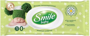 Фото Smile Влажные салфетки Baby с экстрактом ромашки, алоэ и витаминным комплексом 72 шт