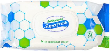 Фото SuperFresh Влажные салфетки антибактериальные (с клапаном) 72 шт