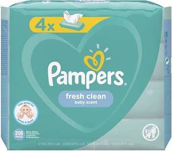 Фото Pampers Влажные салфетки Baby Fresh Clean 4x52 шт