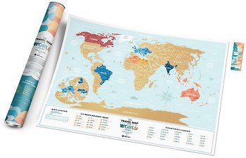 Фото 1dea.me Скретч-карта мира Travel Map Holiday Lagoon World (HLW/4820191130524)
