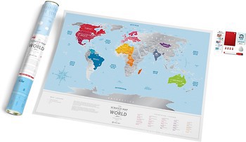Фото 1dea.me Скретч-карта мира Travel Map Silver World (SW)