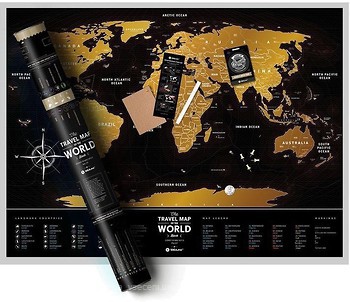 Фото 1dea.me Скретч-карта мира Travel Map Black World (BW)