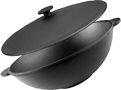 Фото Brizoll Wok 280x100 мм с чугунной крышкой (W28-1)
