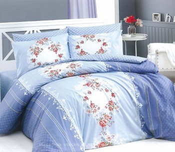 Фото Selena Орнамент цветочный двуспальный Евро blue (150120)