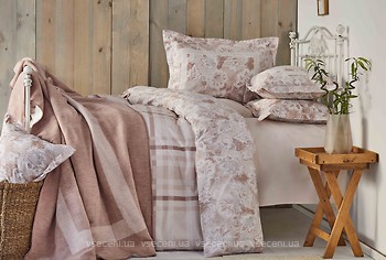 Фото Karaca Home Plaid pudra 2019-1 двуспальный Евро с покрывалом 200x220