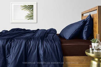Фото Cosas Сатин двуспальный Евро синий шоколад