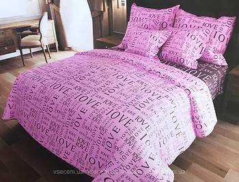 Фото Мила Текстиль Love двуспальный Евро розово-бордовый