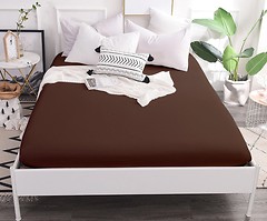 Фото MirSon 19-1217 Chocolate Perla Простынь на резинке 120x200