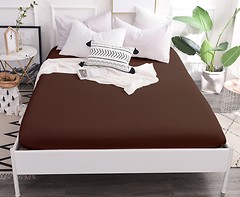 Фото MirSon 19-1217 Chocolate Perla Простынь на резинке 140x200