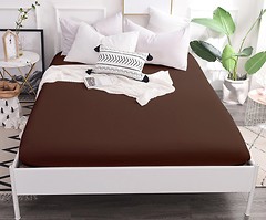 Фото MirSon 19-1217 Chocolate Perla Простынь на резинке 160x200