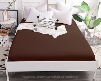 Фото MirSon 19-1217 Chocolate Perla Простынь на резинке 180x200