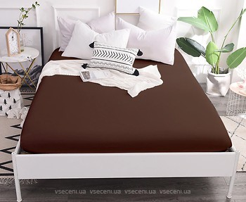 Фото MirSon 19-1217 Chocolate Perla Простынь на резинке 200x200