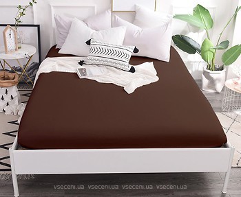 Фото MirSon 19-1217 Chocolate Perla Простынь на резинке 90x200