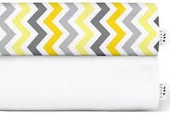 Фото Cosas Набор простыней на резинке White/Zigzag Yellow Grey 60x120