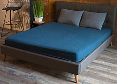 Фото Soundsleep Простынь на резинке Stonewash Adriatic Dark Blue 160x200