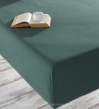 Фото Soundsleep Простынь на резинке Stonewash Adriatic Dark Green 160x200