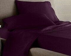 Фото Utek Jefferson Sateen Dark Plum простынь натяжная 80x190