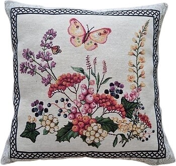 Фото Прованс Лавандовое поле Цветы с бабочкой подушка декоративная 45x45