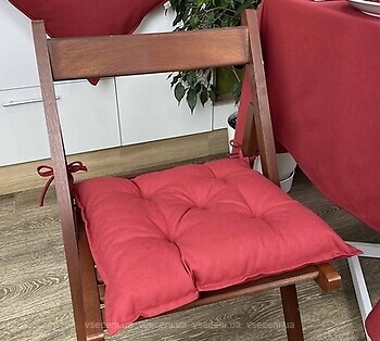 Фото Прованс Бордовая подушка на стул 40x40 (021387)