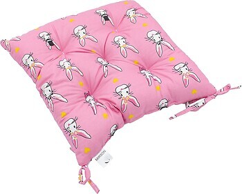 Фото MirSon Подушка для стула Бязь Принт Bunnies Pink 40x50 (17-0528)