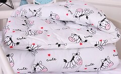 Фото MirSon набор Kids Time 20-0040 Cute White Zebra EcoSilk зимнее 110x140 + подушка 40x60