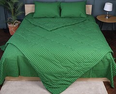 Фото MirSon Набор Bamboo 2930 Color Fun Line Stripe Emerald летний 140x205 + 2 подушки + 2 наволочки + простынь