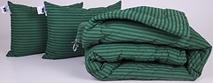 Фото MirSon набор 1001 Color Fun Line 17-0612 Stripe Emerald EcoSilk летний 172x205 + 2 подушки
