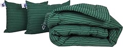 Фото MirSon набор 1005 Color Fun Line 17-0612 Stripe Emerald EcoSilk зимний 140x205 + 2 подушки