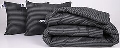 Фото MirSon набор 1068 Color Fun Line 17-0611 Stripe Black Thinsulate демисезонный 220x240 + 2 подушки